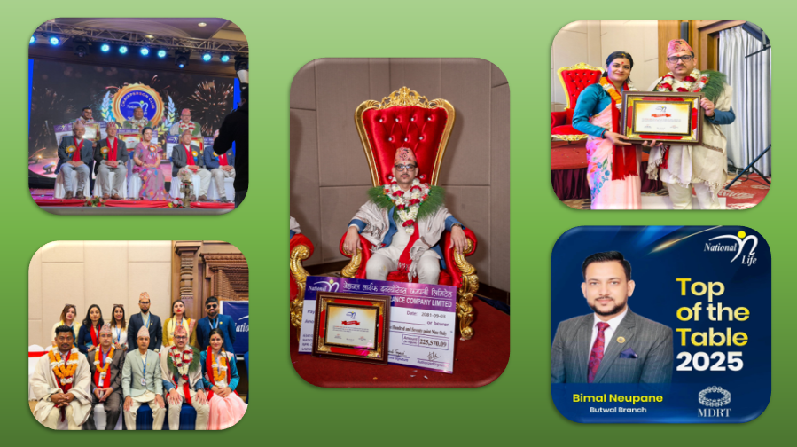 नेशनल लाइफमा चार वर्षदेखि सर्वाधिक व्यवसाय भित्र्याउने बिमल न्यौपाने, 'बीमा क्षेत्रबाट विश्व रेकर्ड बनाउने योजना'